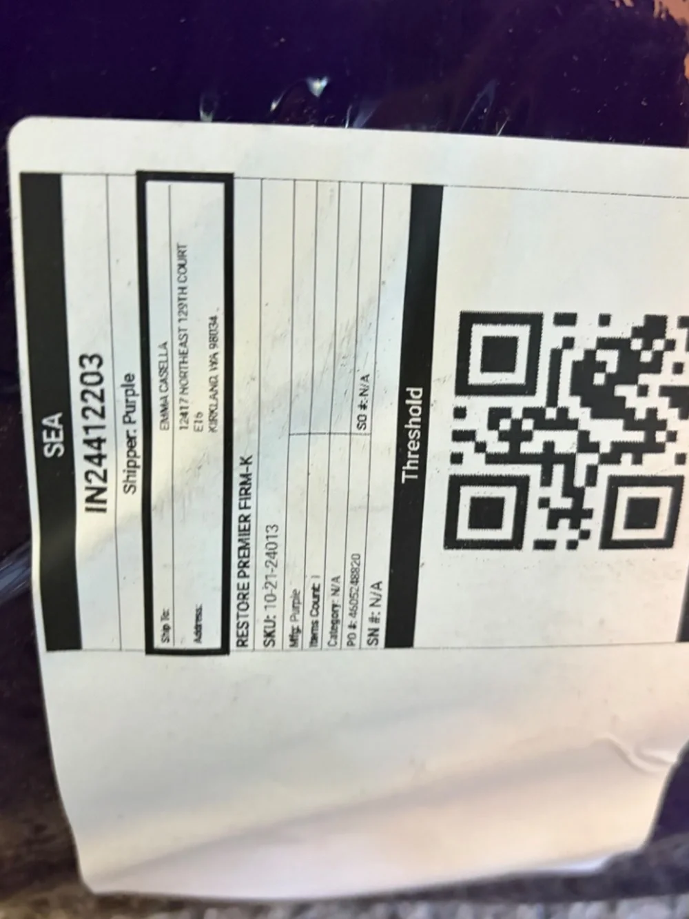 Purple King Restore Premier Hybrid Mattress SEALED // UNOPENED